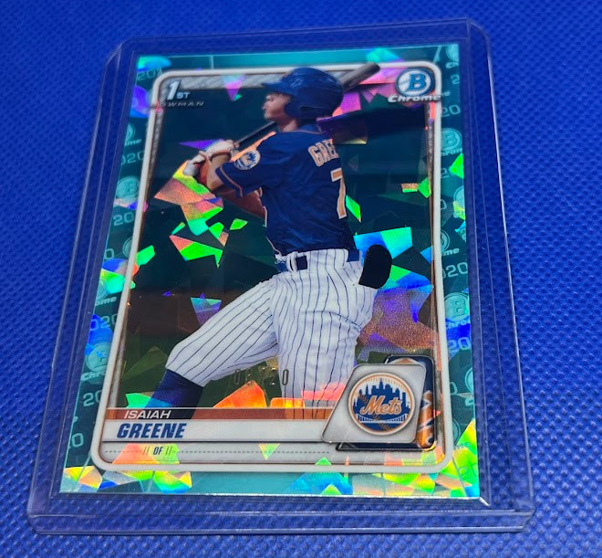 2020 Bowman Draft Sapphire Isaiah Greene Chrome Refractor Aqua 1st #03/20