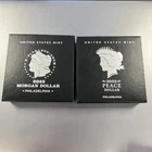 2-Coin Set - 2023 Morgan & Peace Silver Dollars - Uncirculated / w/Box & COA-NR!