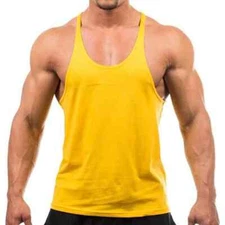 Bodybuilding Men Gym Muscle Workout Fitness Tank Top Y Back Stringer Shirt