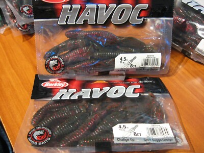 2 Packs Berkley Havoc 4.5" Change Up - Leurres Souples Black Blue Flc - Scott Suggs
