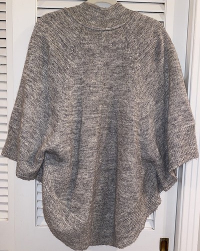 Anthropologie Knitted & Knotted Grey Cardigan Wrap Sweater Wool Poncho Womens XS - Picture 15 of 22