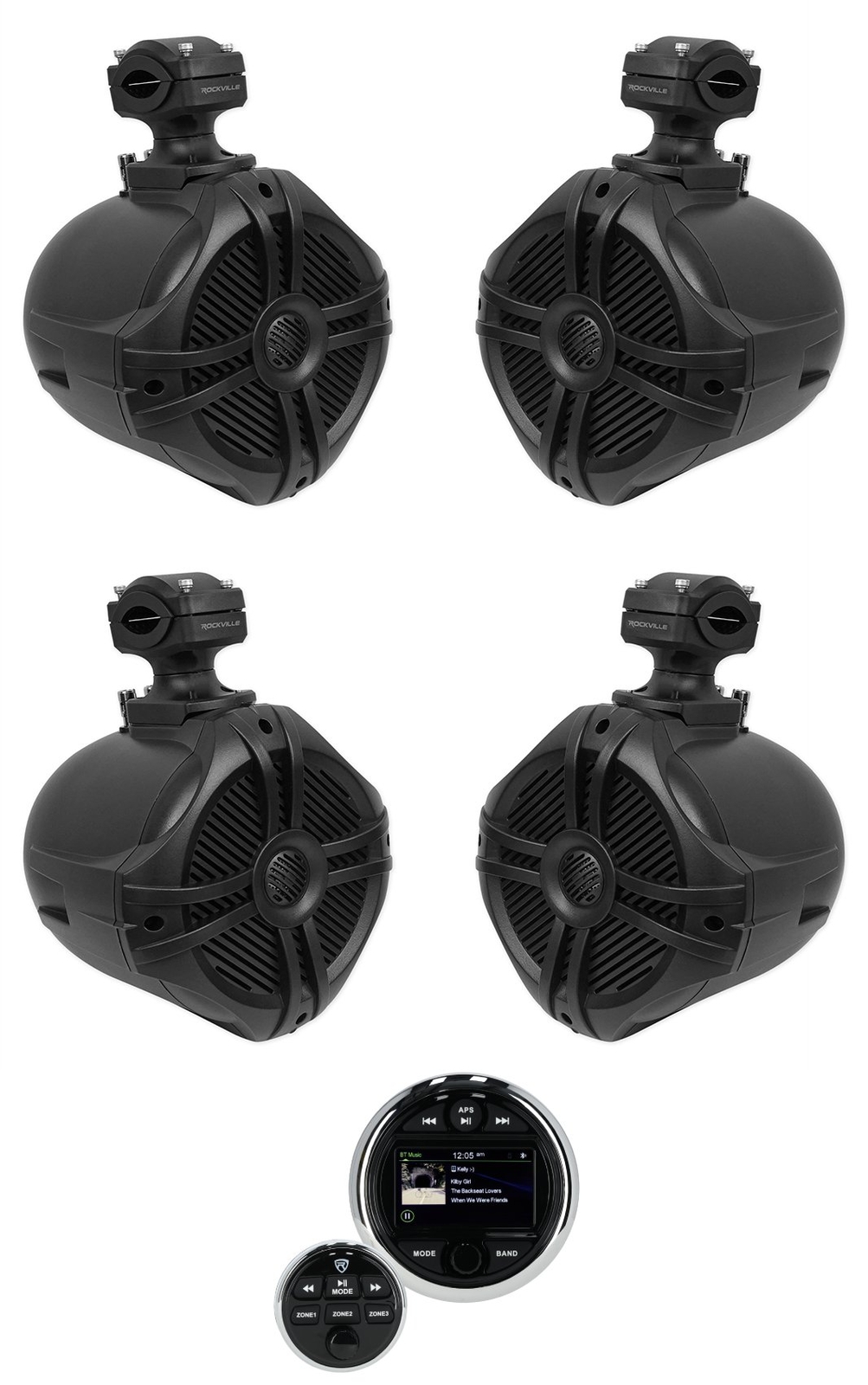 Rockville RGHR48A 4-зонный морской Bluetooth-приемник 4 65-дюймовые колонки Black Tower 6039000₽