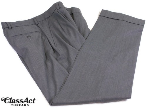Pantalon habillé Ballin By 1946 homme gris confort total mélange laine extensible 36" X 32"