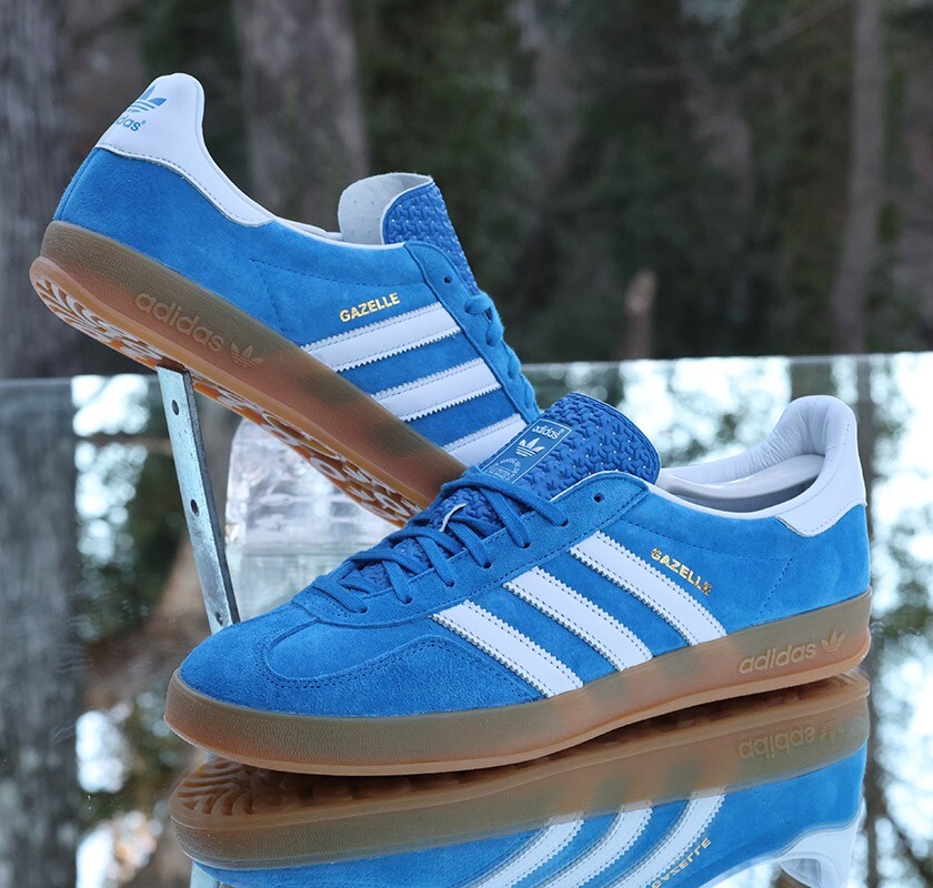 Adidas Gazelle Indoor Blue Bird Gum Men's Size 10 White