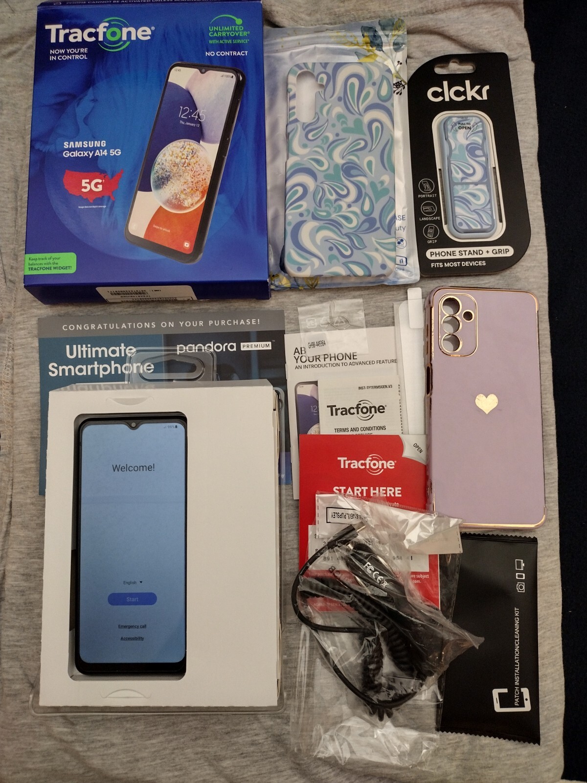 Samsung Galaxy A14 5G Phone 64GB Black 50 MP TracFone