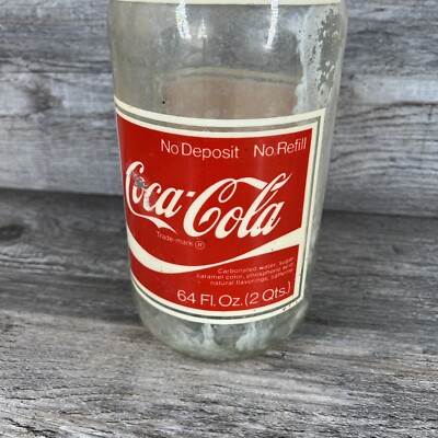 Vintage Coca Cola Coke 64 Oz Plastic Coated Empty Glass
