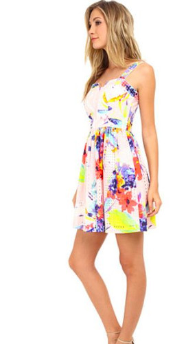 Neu mit Etikett $ 400 Trina Turk Elin Fit & Flare Sommerkleid Damen mit Ösen Blumendruck 8 - Bild 3 von 12