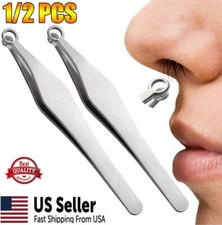 2x Stainless Steel Nose Clip Trimmer Tweezers Lightweight Portable Face Trimmer