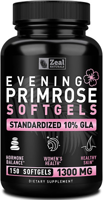 Evening Primrose Oil Capsules (150 Liquid Softgels | 1300Mg) Premium Evening Pri