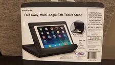 Ontel Pillow iPad/TABLET or phone stand, Fold Away Multi-Angle Soft w/ storage.