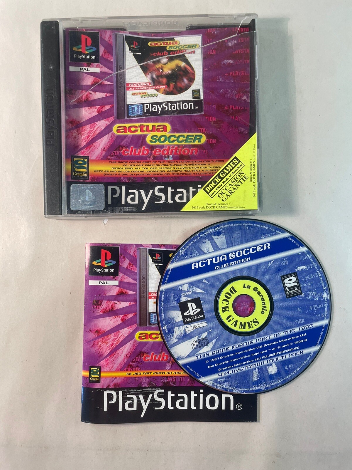 JEU SONY PS 1  ACTUA SOCCER CLUB EDITION complet 