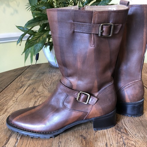 Bajo para mujer occidental de cuero/moto botas talla 9M (corte pequeño) |  eBay