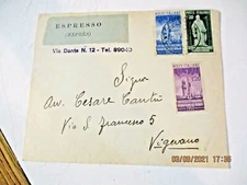 RADIODIFFUSIONE 55 L. + GUIDO D'AREZZO 20 L. espresso "SONDRIO 3.8.50"