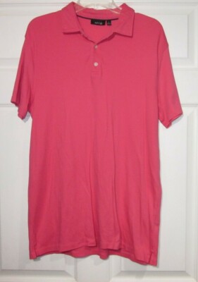 KOHLS MENS FLAT KNIT SHORT SLEEVE POLO FUSCHIA SHIRT, SIZE