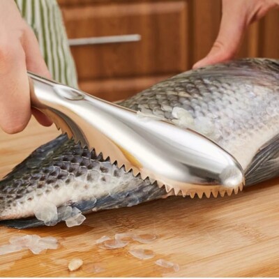 1 pk Fish Scale Remover Stainless Steel Scaler Cleaner Home Kitchen Tool 