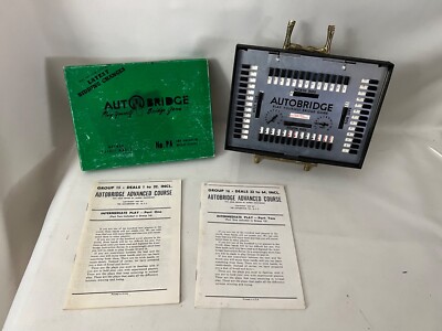 Vtg '50's Auto Bridge Play Yourself Bridge Game Deluxe Pocket Model w/Manuals