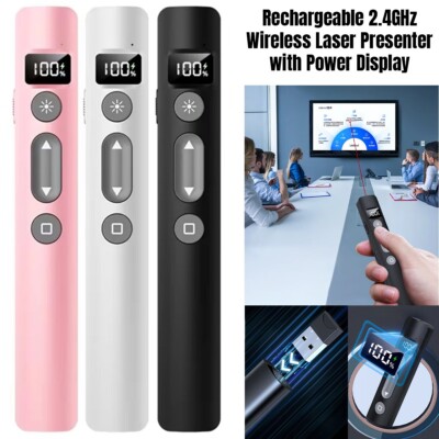 Wiederaufladbarer 2,4 GHz Wireless Laser Presenter mit Power Display - PPT Fernbedienung