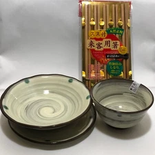 Japanese Ramen bowl set (ceramic) with 5 pair of chopsticks