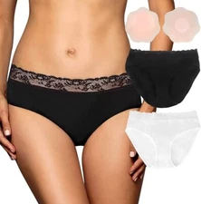 2pc Women Underwear Cotton Lace Ladies Sexy Knickers Stretchy Panties Briefs 14