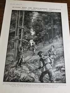 {#2127} Hunting with the Hertfordshire Territorials(1915 The Graphic)