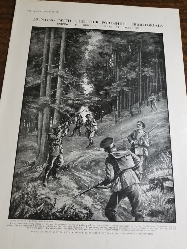 {#2127} Hunting with the Hertfordshire Territorials(1915 The Graphic)
