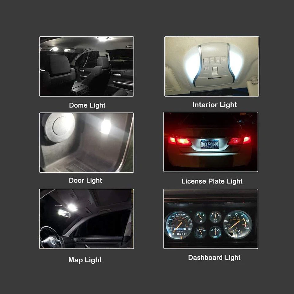 1445 LED 灯泡 BA9S LED 12V 1985/1993/53/57 微型刺刀底座灯适用于... — 第 4/4 张图片