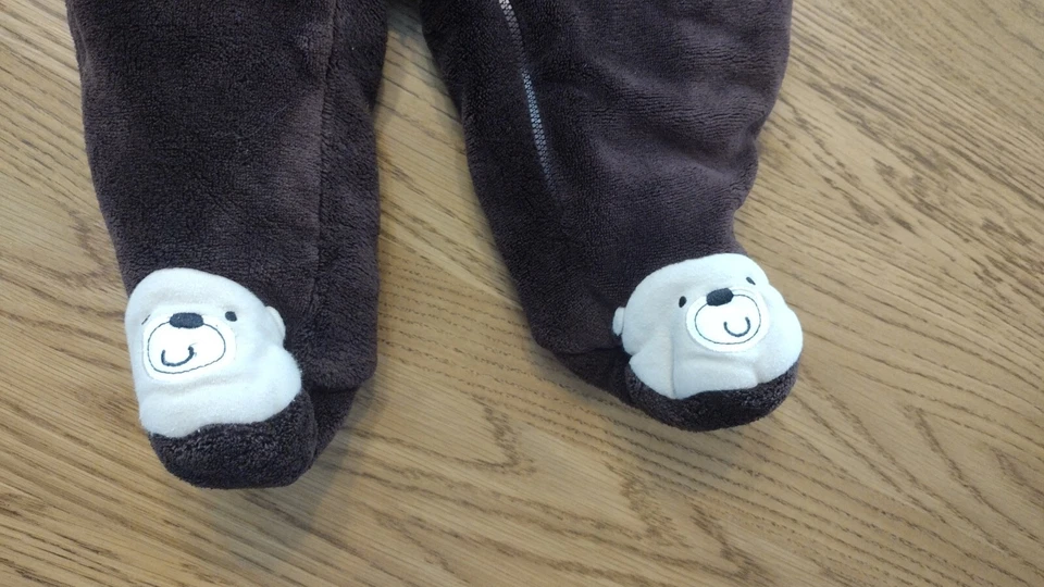 Traje de nieve Small Wonders 12M polar oso invierno una pieza cremallera ¡CÁLIDO! Foto 3 de 4