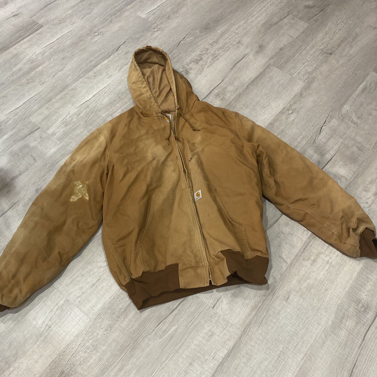 VINTAGE Carhartt Jacket Mens Large Brown Lined Hooded VINTAGE Carhartt Jacket Mens Large Brown Lined Hooded