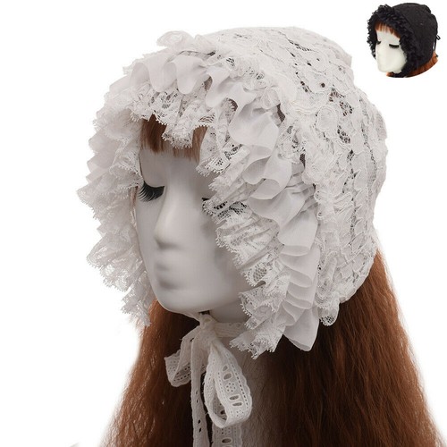 Girls Lolita Lace Bonnet Victorian 