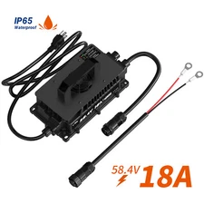 LiTime 58.4V 18A AC to DC Waterproof Charger for 48V Lithium Battery-Refurbished