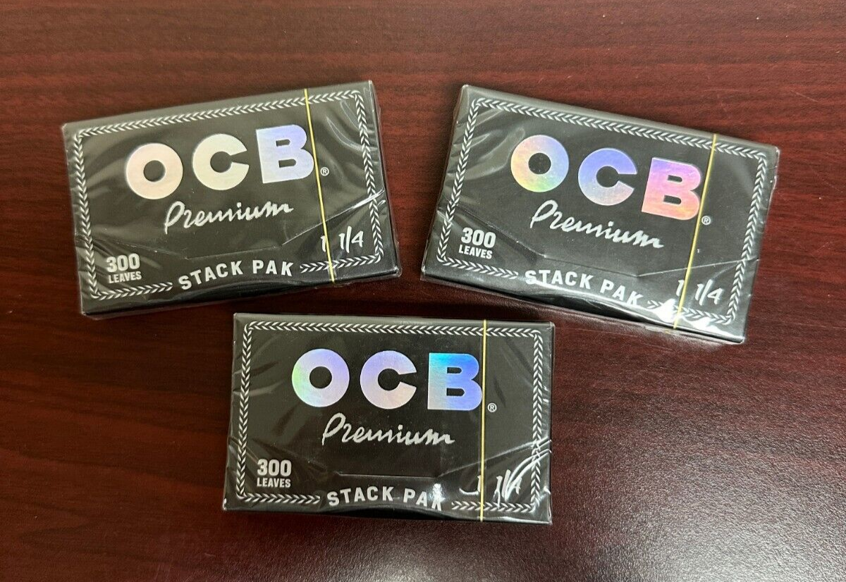 Stack Pak OCB PREMIUM 1 1/4 Stack Pak Cigarette Rolling Papers 300s -3 PACKS | eBay