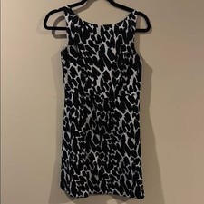 Ann Taylor Black and White Sleeveless Sheath Mini Dress