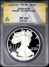 2006-W $1 Silver American Eagle PF 69 DCAM ANACS # 7668338 + Bonus