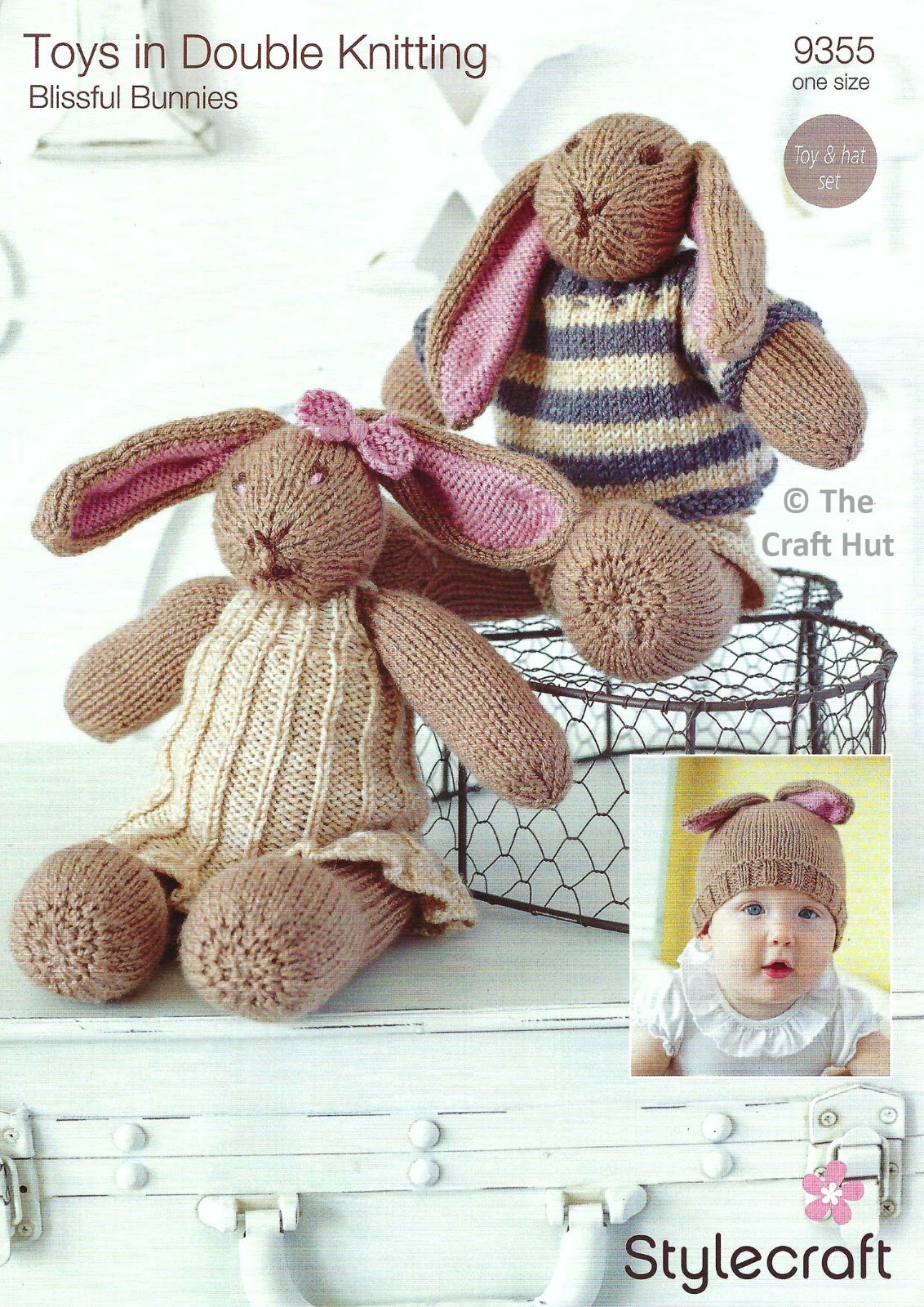 Hand Knitting PATTERN ONLY Stylecraft DK Beautiful Bunnies Toys & Hat 9355 New