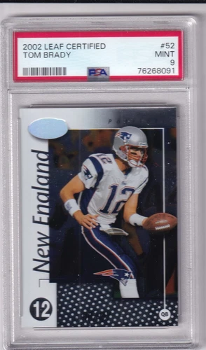 2002 Donruss Leaf Certified Tom Brady #52 PSA 9
