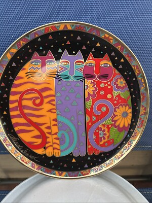 Laurel Burch Fanciful Feline Plate Franklin Mint Limited Collector Edition 1995