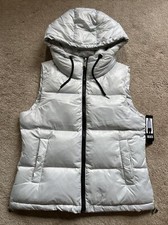 New Details Intl Hooded Quilted Down Vest Jacket Silver / Gray Small Msrp $180*