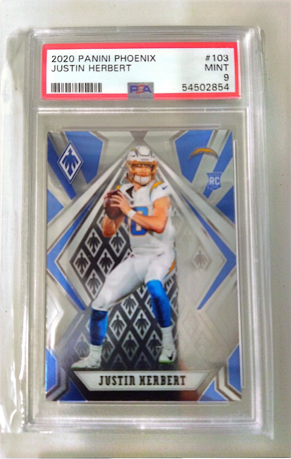 Justin Herbert 2020 Panini Phoenix #103 PSA 9 Chargers