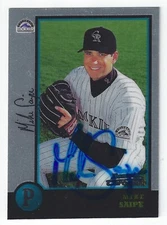 MIKE SAIPE COLORADO ROCKIES SIGNED AUTOGRAPHED 1998 BOWMAN CHROME BASEBALL CARD