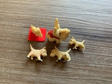 VINTAGE HAND CARVED SCOTTISH TERRIER SCOTTIE DOG SCULPTURE FIGURINE LOT JAPAN