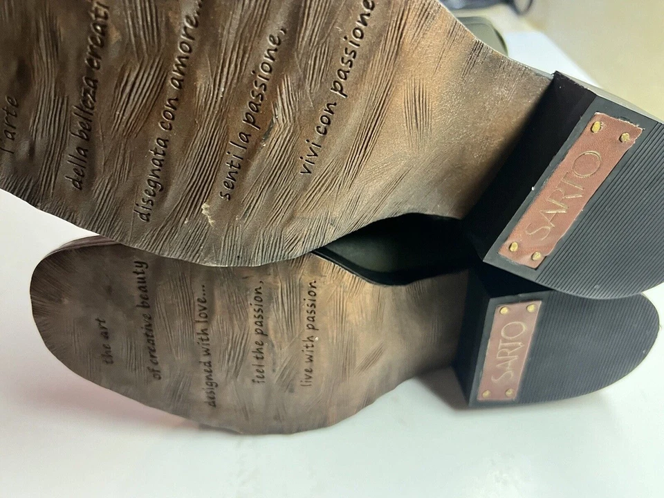 Botas de sastre Franco Sarto para mujer verde oliva cuero medio becerro nuevas talla 7 m Foto 4 de 4