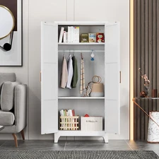 Metal Armoires Wardrobe Storage Cabinet Clothes Organizer Steel Clothes Cabinets