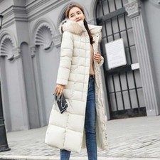 Parka donna invernale caldo cotone con cappuccio spesso outwear piumino lungo cappotti