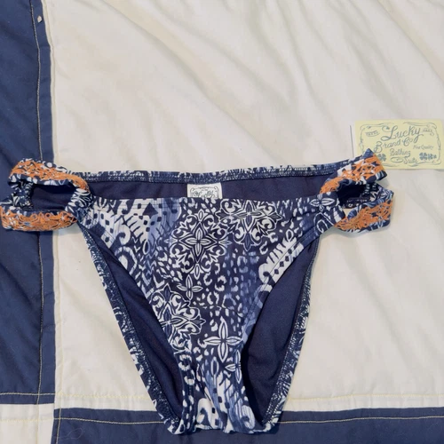 NWT Lucky Brand Women's Swim Hipster Size S Navy