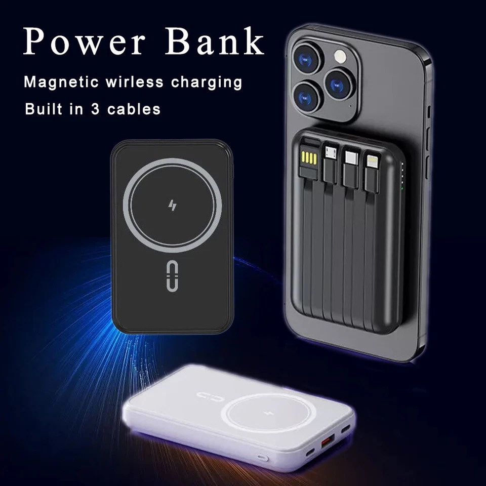 20000mAh Power Bank Magnetic Wireless Charger Battery Pack for IPhone & Android - Image 3 of 4