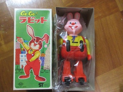 Tin soft vinyl doll GOGO! Rabbit Horikawa Sangyo (Showa Retro Rabbit ...