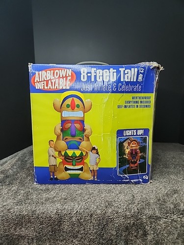 Gemmy Airblown Inflatable Lighted Totem Pole Tiki Luau Party Summer Huge 8 FT - Picture 8 of 11