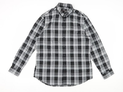 Express Herren Kariertes Slim Fit Langarm Hemd L