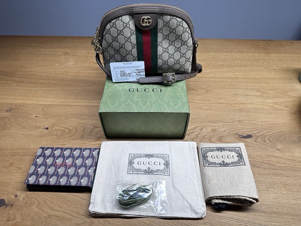 Gucci GG Supreme Ophidia Shoulderbag Fullset Beige/Brown (499621)