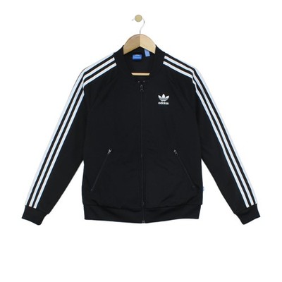Adidas Sst Trainingsjacke Damengröße 10 schwarz durchgehender Reißverschluss Trefoil